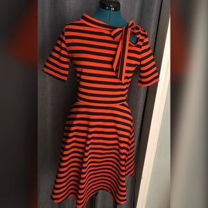 Voodoo vixen orange and black striped dress size M